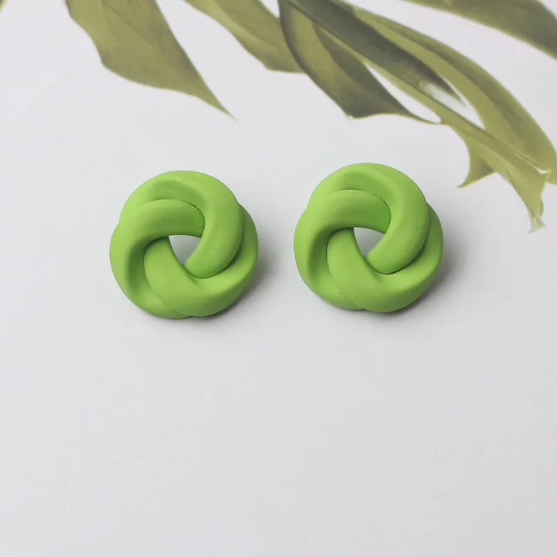 Green Color Pendants Dangle Earrings for Women Painting Plants Drop Earrings Gold Color Top Female Earrings pendientes femme