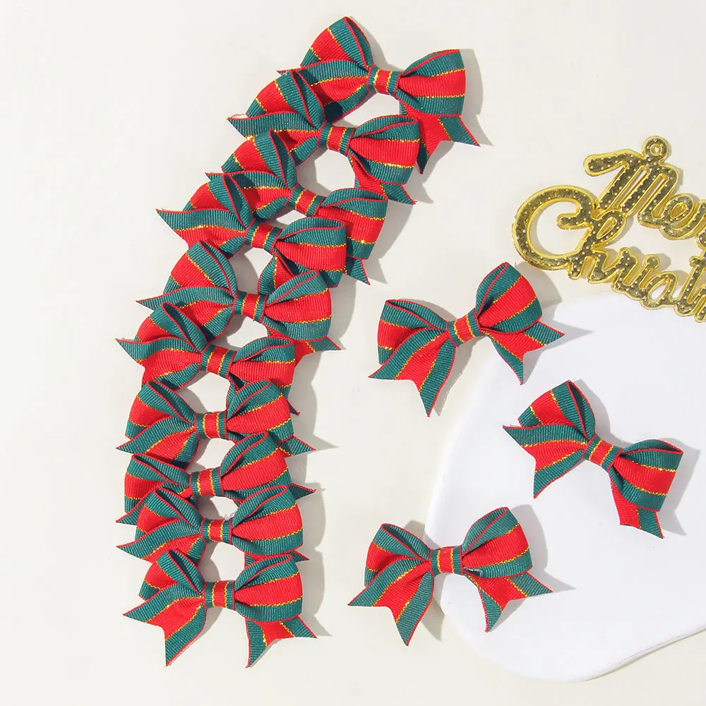 

40Pcs/set Christmas Series Kids Bow Hair Clips Red Green Fashionable Cute New Styles Girls' Hairpins Gifts Baby Hair Accessories