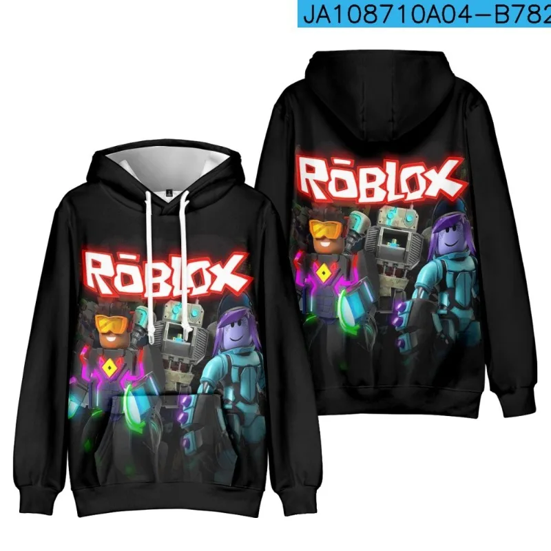 نمط جديد Roblox لعبة هوديي الكرتون البلوزات المطبوعة الفتيان والفتيات الأطفال الكبار عيد الميلاد هدية عيد ميلاد الملابس سترة #4