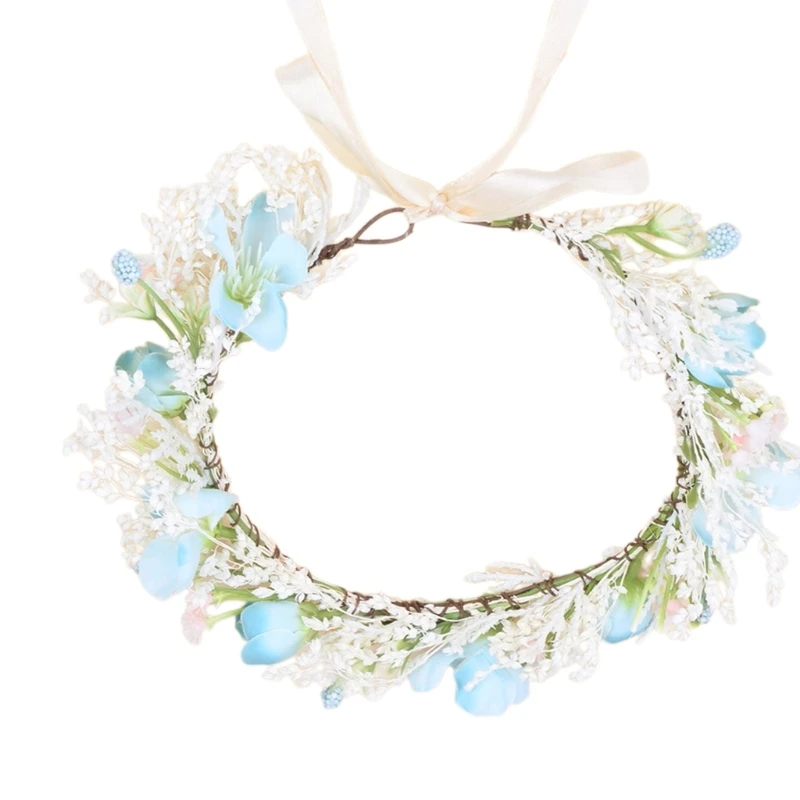 

Elegant Hair Ornaments Flower Wreath Headband Bride Beach Wedding Party Hairband