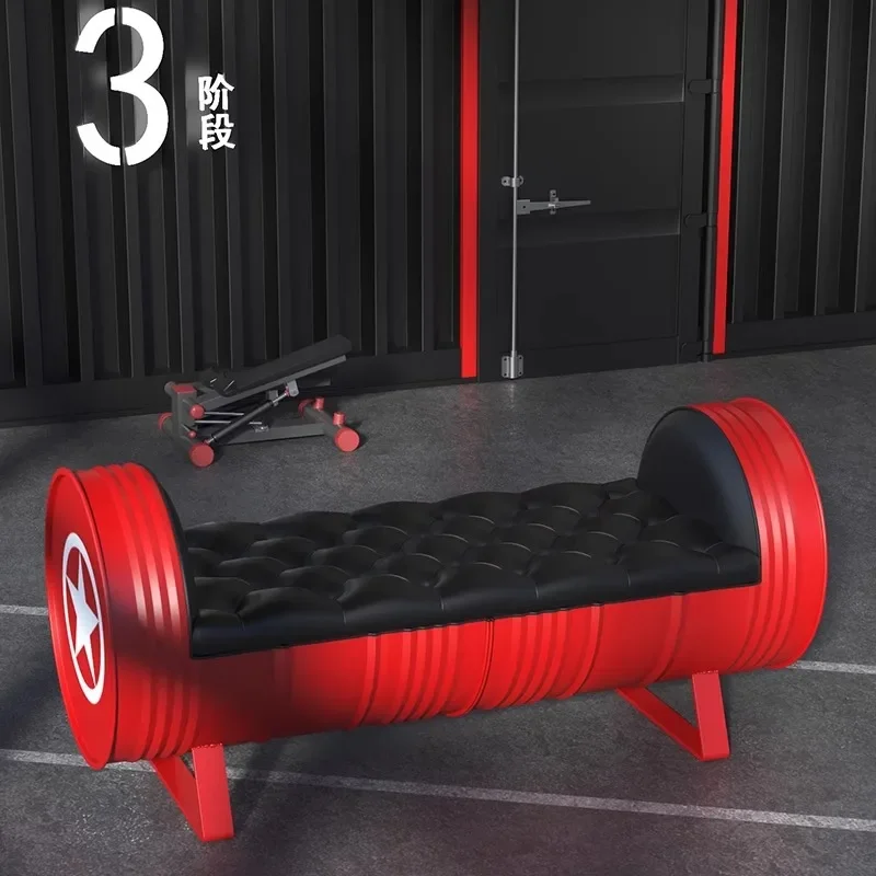 Work bench booth retro American bar ktv sofa oil drum clothing store shoe test bench creative bench