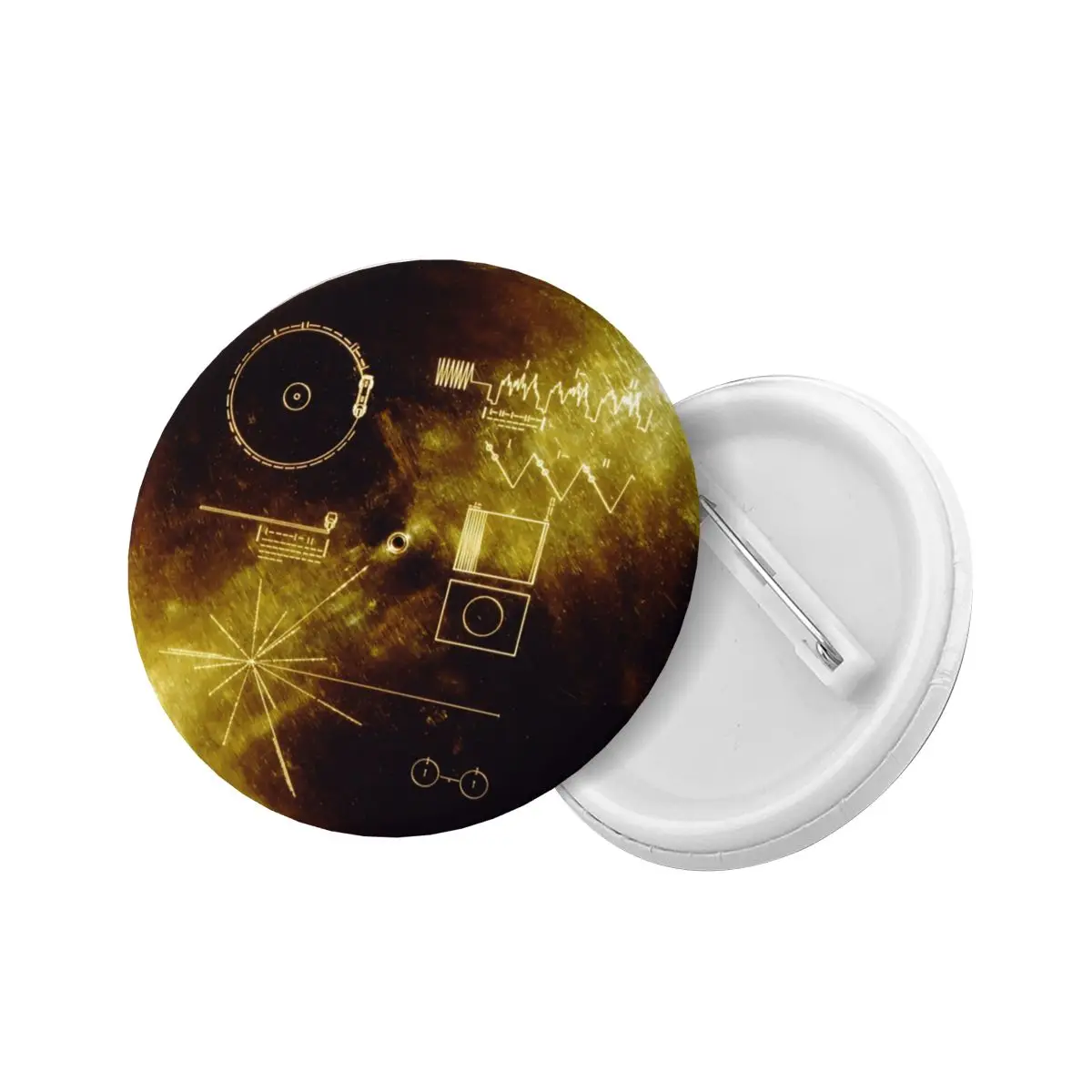 Voyager Spacecraft Golden Record Soft Button Pin Custom Fashion Pinback Badges Brooches Girlfriend Gift