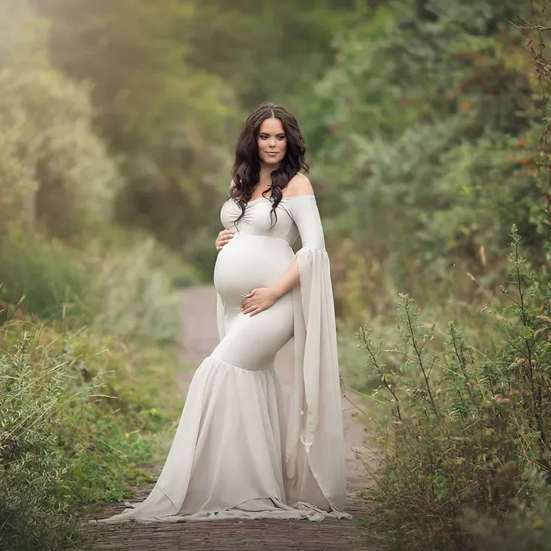 

Maternity Photography Long Dress Bodycon Stretchy Pregnancy Dress For Photo Shoot Pregnant Woman Maxi Dress