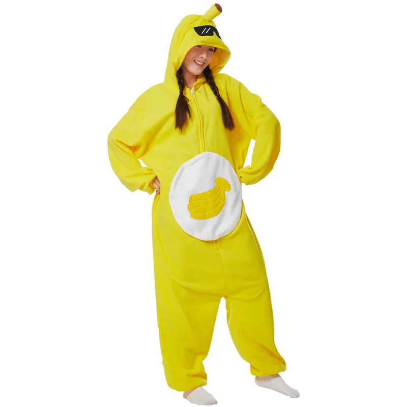 

Favofans Kigurumi Onesie Banana Pajamas For Adult Women Men Cute Animal Fruit Pyjamas Homewear Halloween Cosplay Party Costume