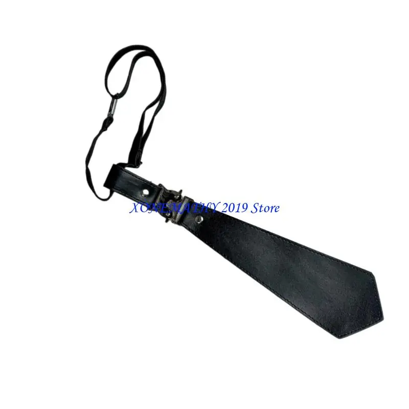 

F42F Металлический галстук из искусственной кожи с деталями быстросъемного галстука Одежда для офисной вечеринки