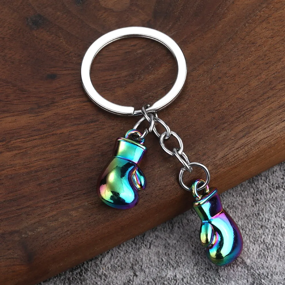 Creative 3D Boxing Gloves Keychain Metal Bag Backpack Decor Fitness Boxing Key Ring Mini Car Keys Trinket Sport Pendant Boxer