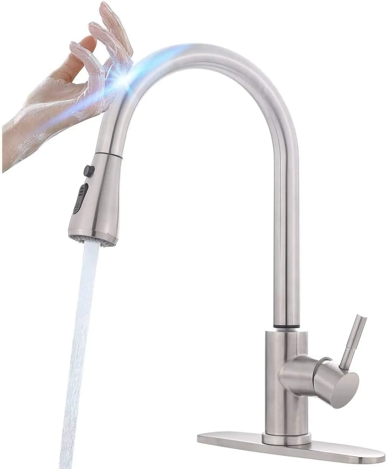 

MSTJRY Touch Kitchen Faucet with PullDown Sprayer,Kitchen Sink Faucets with Pullout Sprayer,Touch Kitchen Faucet,Stainless Steel