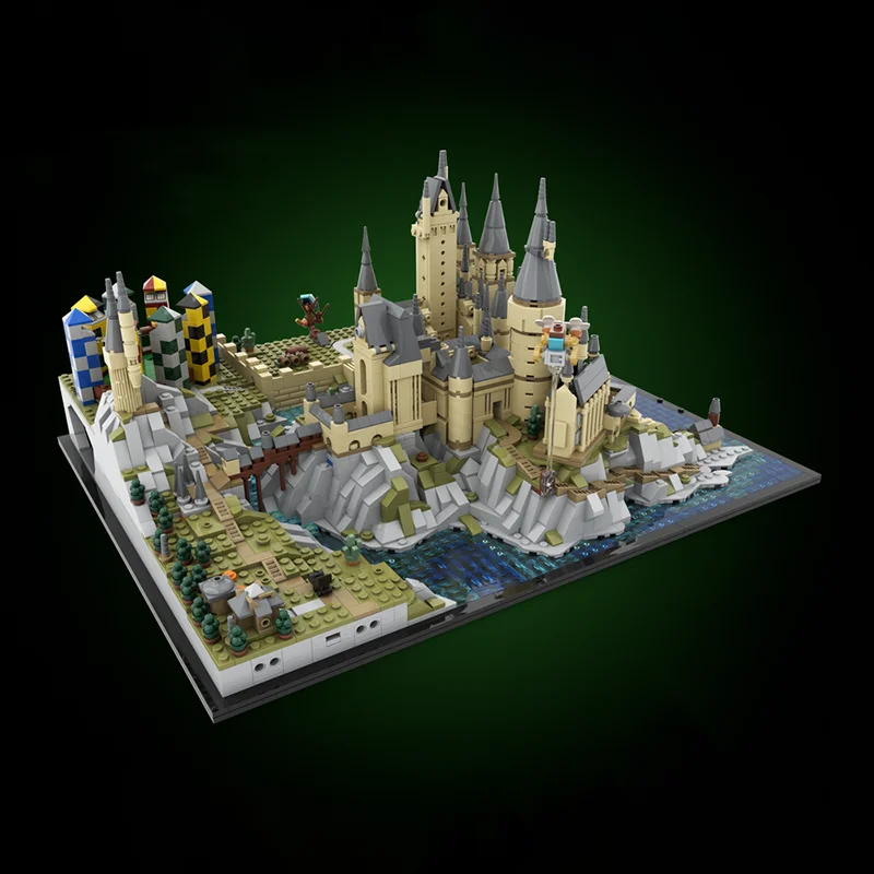 1696 Uds. MOC Castle Grounds expansión modelo de Harry arquitectura de bloques de construcción regalo de Navidad juguetes creativos Idea educativa