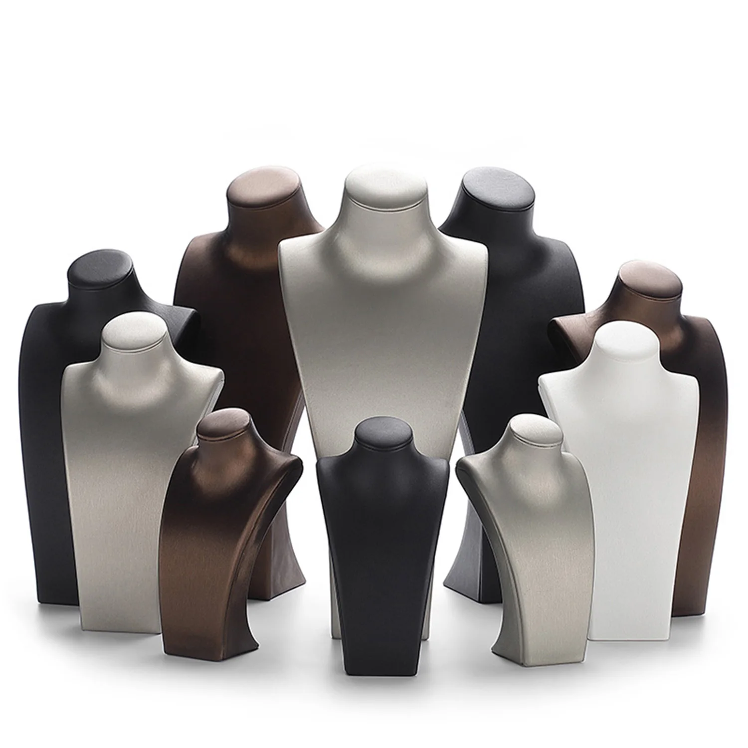 

PU Leather Portrait Neck Bust Model Jewelry Display Stand for Necklace Pendant Rack, Photo Props & Shop Display Organizer