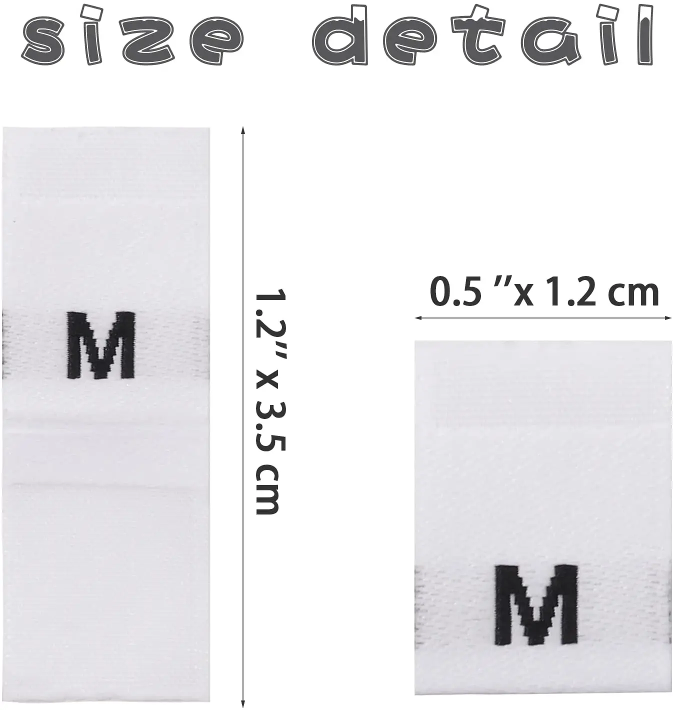 100 Pcs Clothes Size Labels General Woven Size tags Practical Clothing Labels For Fabric Garment Sewing Accessories