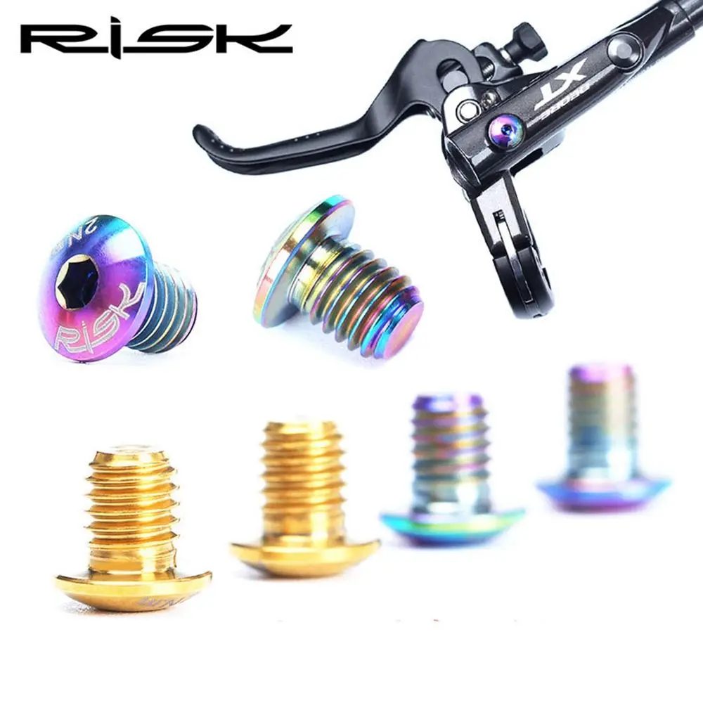 RISK 2/4pcs A Whole/Separate Oil Cylinder Lid Bolts for Bike Brake Lever Titanium Disc Fixed Screw Bicycle Hydraulic Brake Bolt