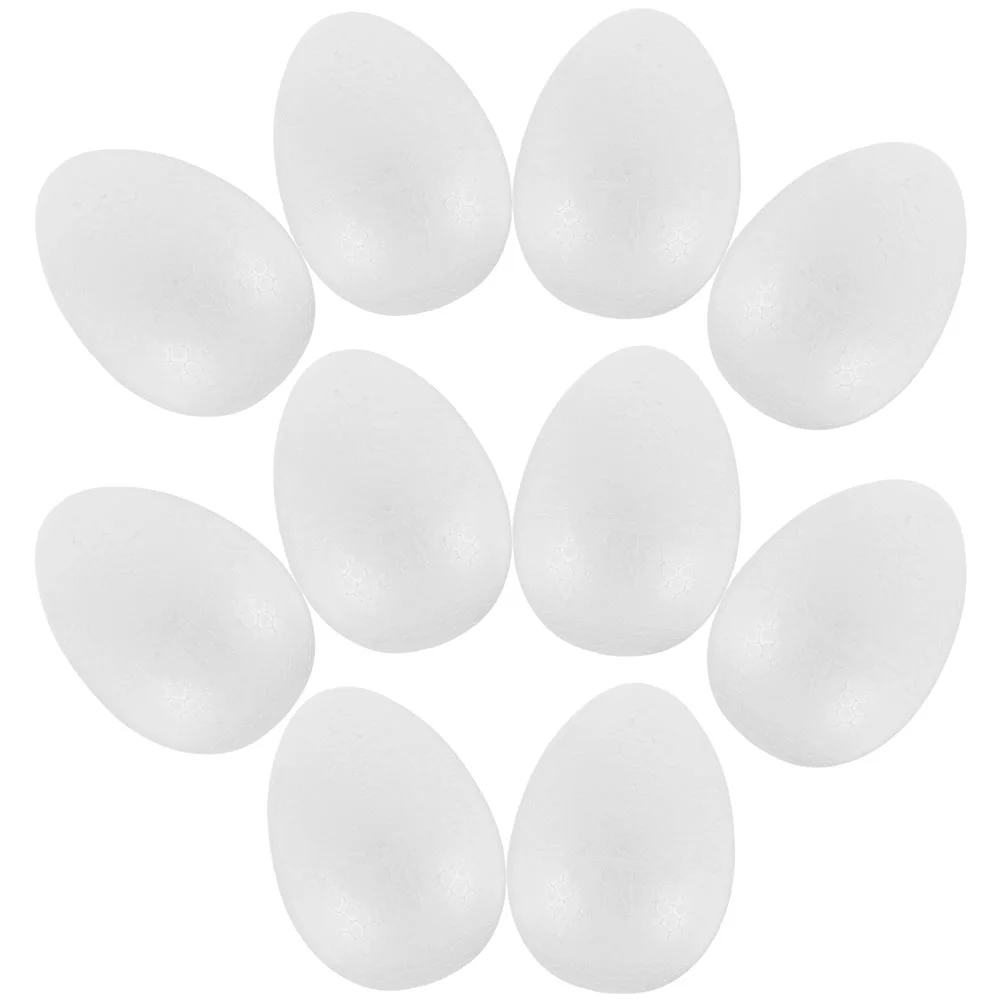 10 Pcs Casserole Pad Sink Easter Painted Eggs Decoration DIY Crafts Manual Blank Foam White Decorative Foams Child