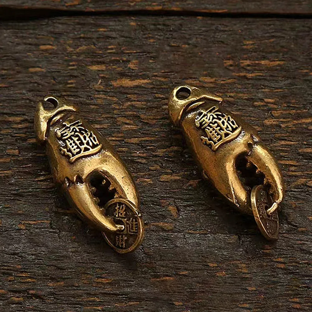 

Brass Ancient Coin Charms Crab Claw Pendants DIY Jewelry Making Keychain Necklace Small Lightweight Exquisite Eye