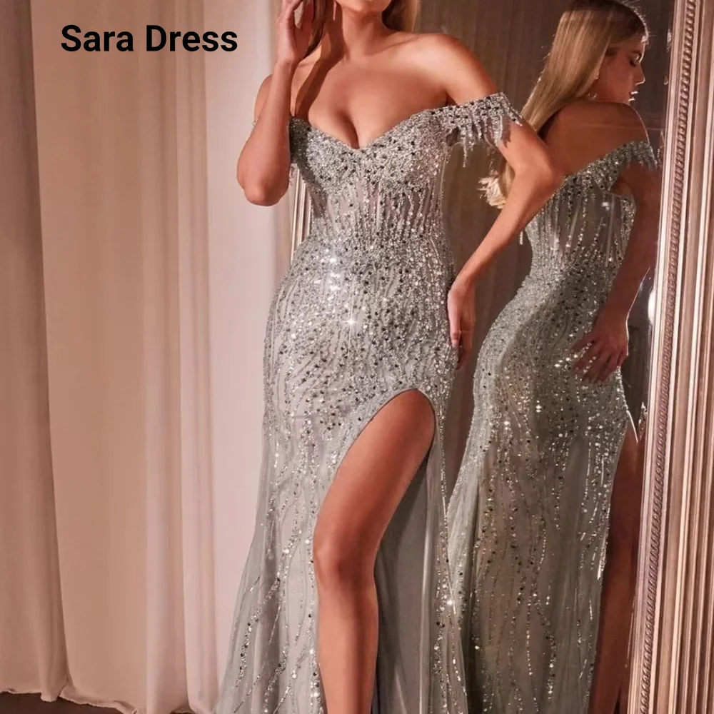 Sara Custom Shiny Fishtail Side Slit Sweetheart Party Dress Woman Dresses for Wedding Party Women's Prom Dress 2026 Evening Gown
