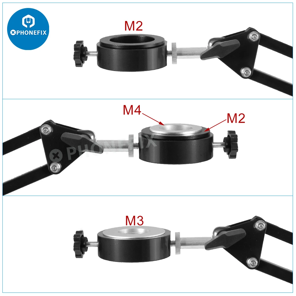 Anillo adaptador de lente de montaje en C para microscopio, soporte de lente de cámara, herramienta de reparación de microsoldadura PCB, 38/45/55/58/85mm a 28mm