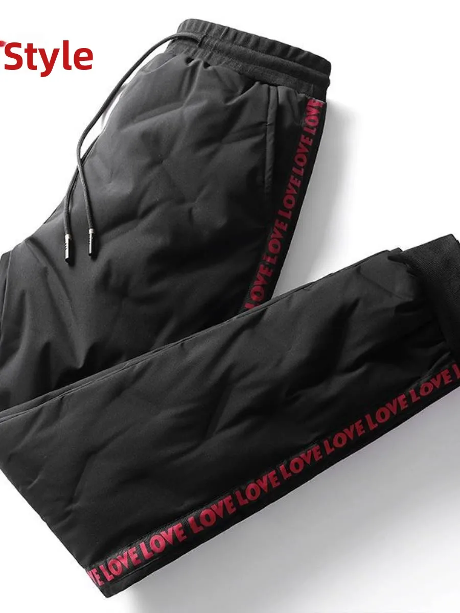 

Men's down Pants Thiened White Du down Warm Outerwear Winter Trousers Large Size Youth Faion Long Pants Other Material