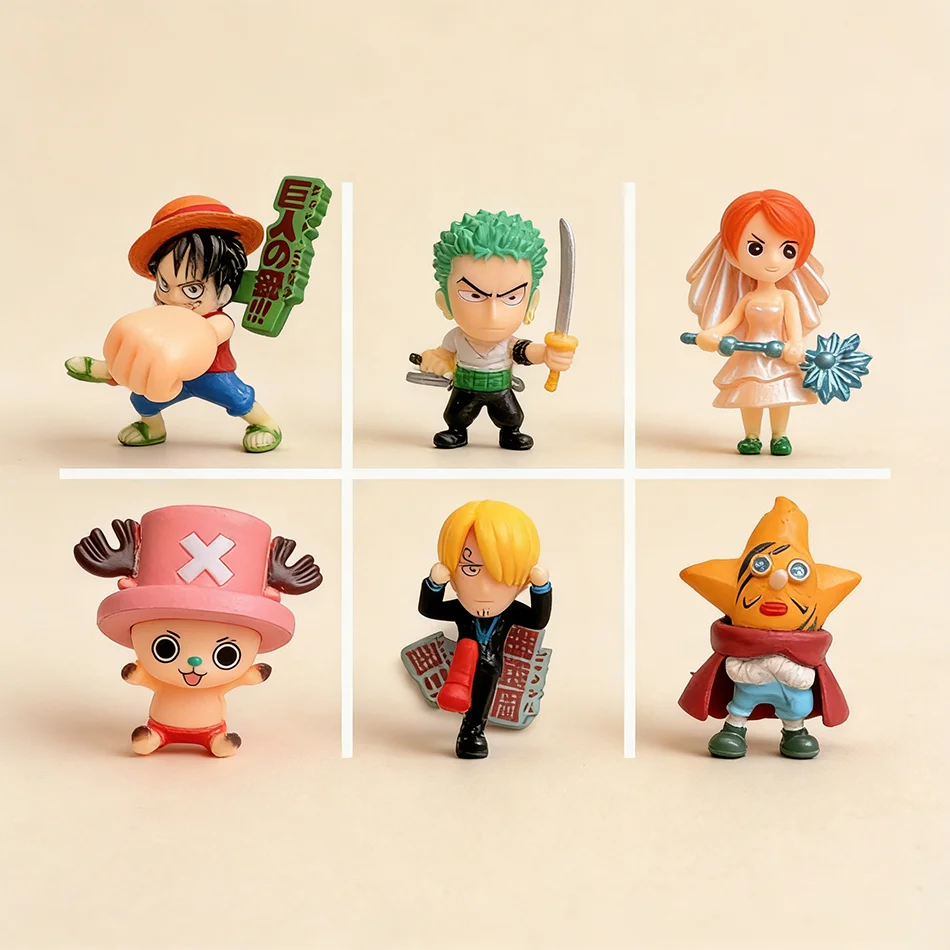 Set de 6 Figuras de Acción de PVC de One Piece: Monkey D. Luffy, Nami, Usopp, Sanji, Chopper, Roronoa Zoro, Muñecos de Juguete, Regalos de Navidad