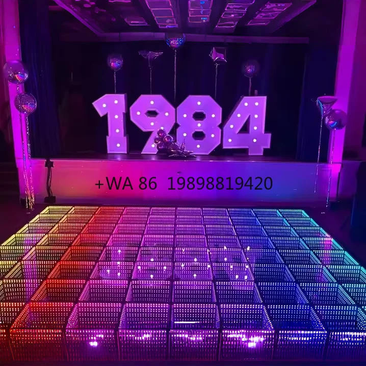 

Customizable Professional Mini Black Sensory Interactive Led Dance Floor Modular System With Transparent Covering for DJ Rental