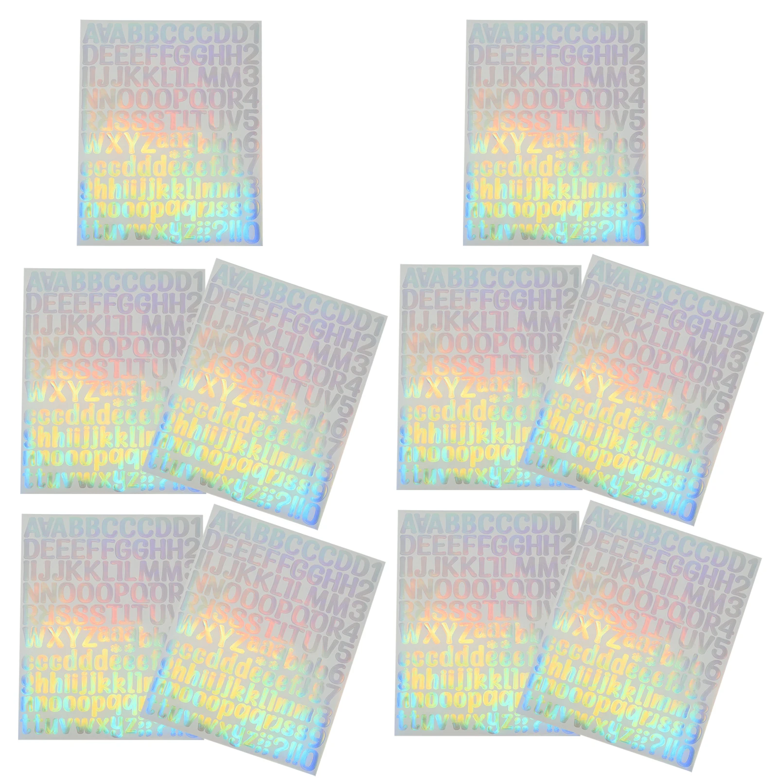 

10 Sheets Vinyl Letter Stickers Adhesive Self-adhesive Alphabet Craft Decorative Shiny Number DIY Supplies