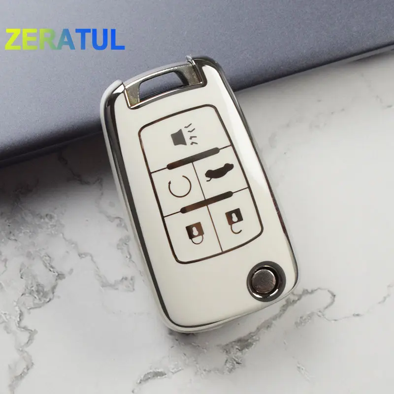 3/4/5Button Auto Shell Fob For Chevrolet Equinox Volt Cruze Camaro Garna Yakista AVEO Impala GMC Terrain TPU Car Key Case Cover