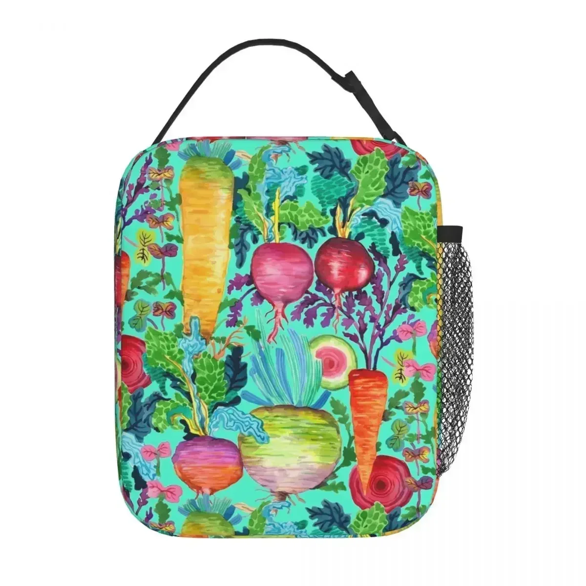 Colorful Radishes Lunch Bag Carrots Print  Box For Children Picnic Insulated Cooler  Waterproof  Tote Food s