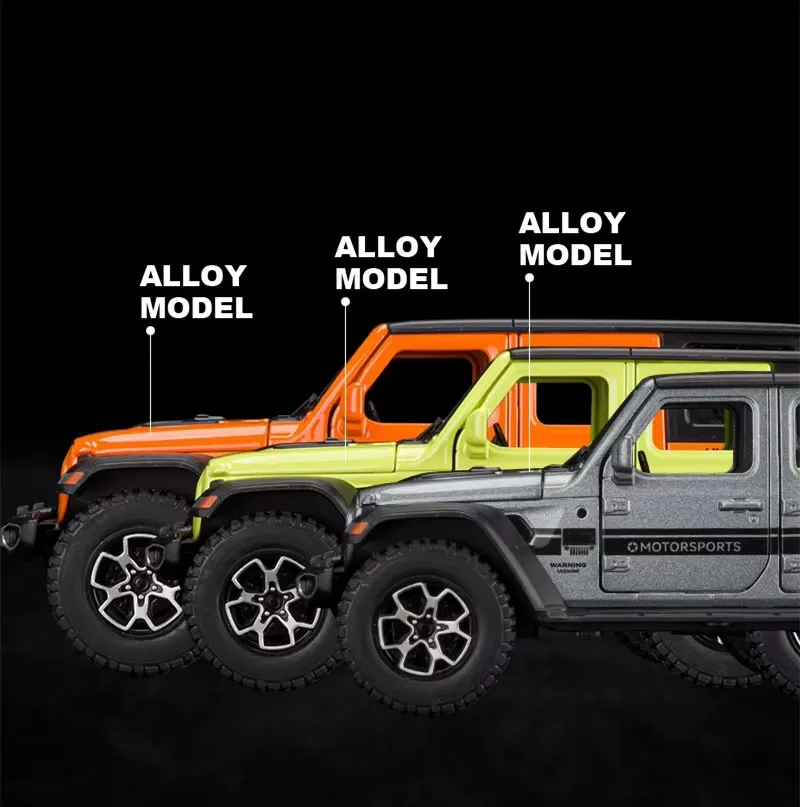Modelo de coche fundido a presión de aleación 1:32, Wrangler de Metal Rubicon, todoterreno, coche extraíble, simulación de sonido, luz, juguete para niños, vehículos de regalo