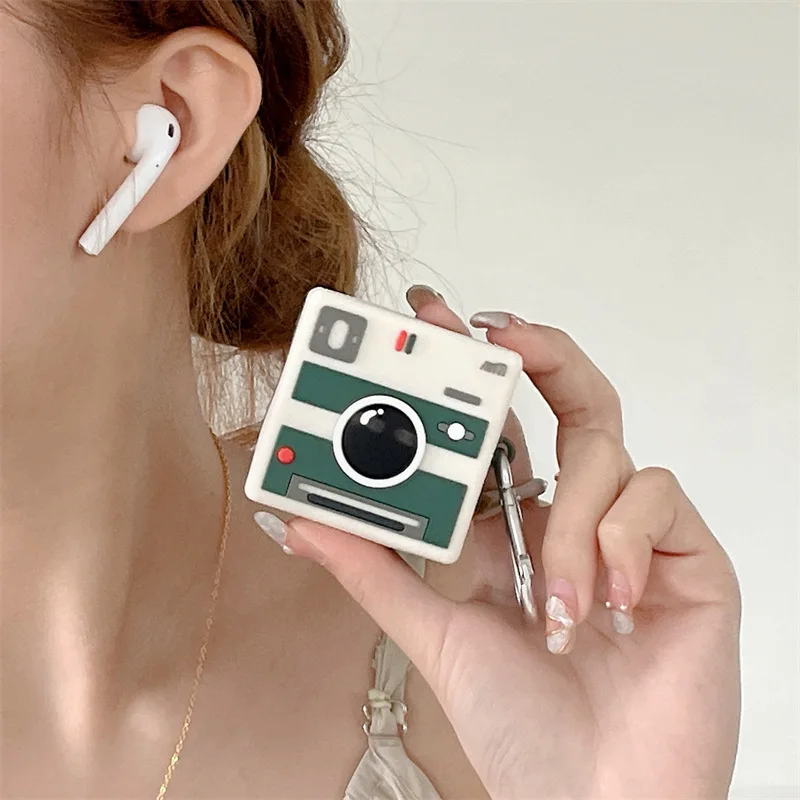 جراب كاميرا إبداعي لسامسونج جالاكسي برادز لايف 2 برو ، غطاء واقي سماعات أذن لاسلكية من السيليكون لطيف