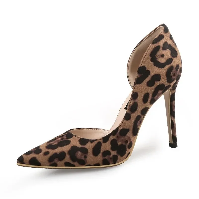 Autumn Sexy Leopard Women Shoes High Heels 6-10CM Elegant Office Pumps Shoes Women Animal Print Pointed Toe Luxury Singles Shoes