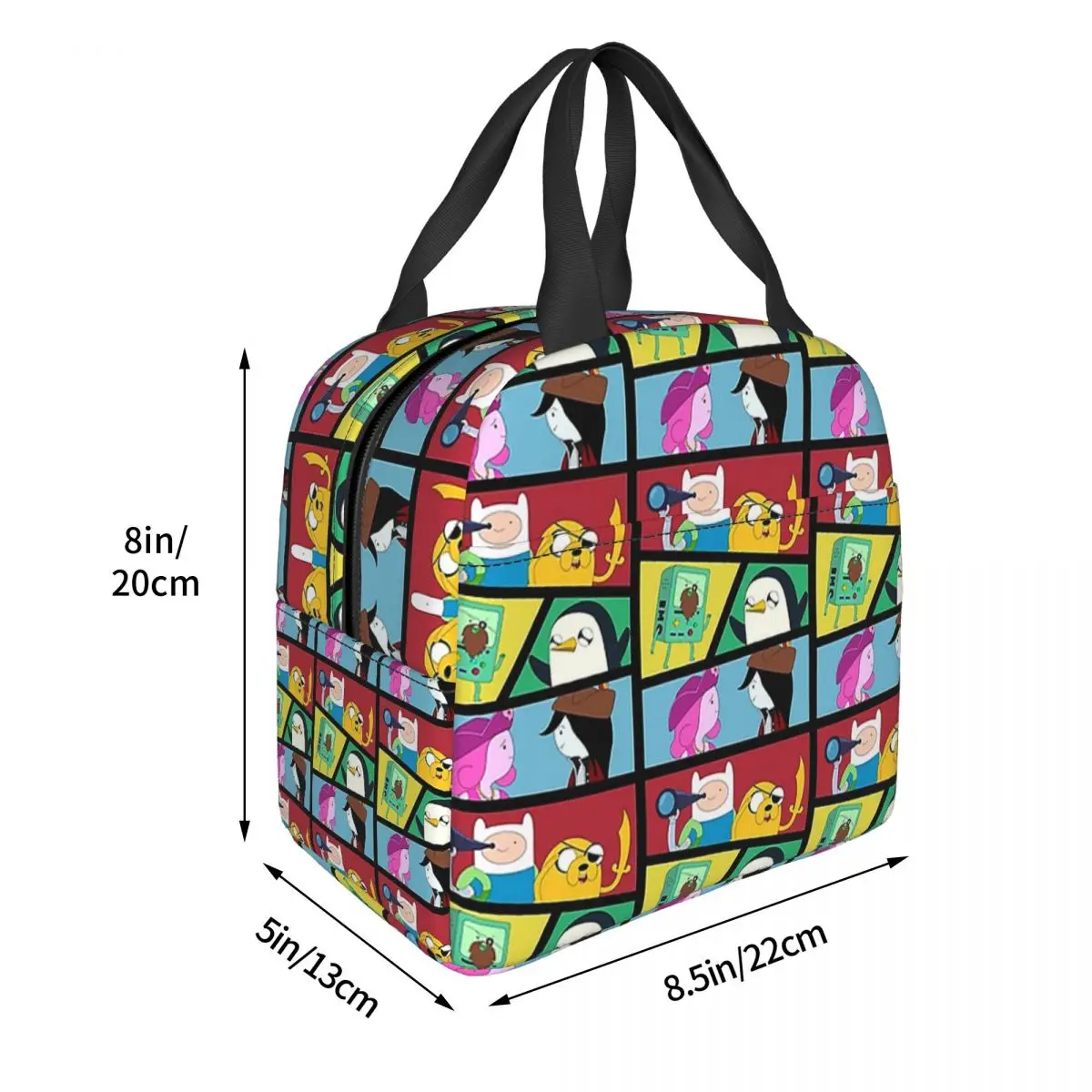 Adventure Time Pirates Lunch Bags Insulated Bento Box Portable Lunch Tote Leakproof Picnic Bags for Woman Kids Office