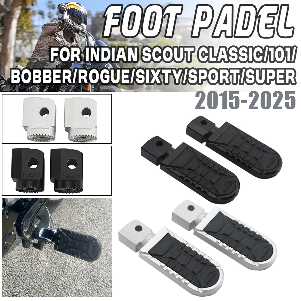 

For Indian Scout Bobber Twenty Sixty ABS Rogue Rotatable FootPegs Rest Motorcycle Front Footrest 360 Degree Adjustable Foot Pegs