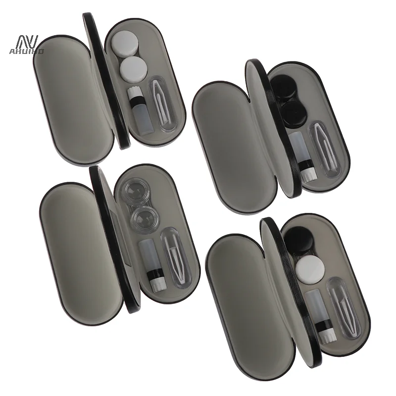 1Pcs Dual Use Glasses Contact Lens Case 2 In 1 Double Sided Portable Case Holder