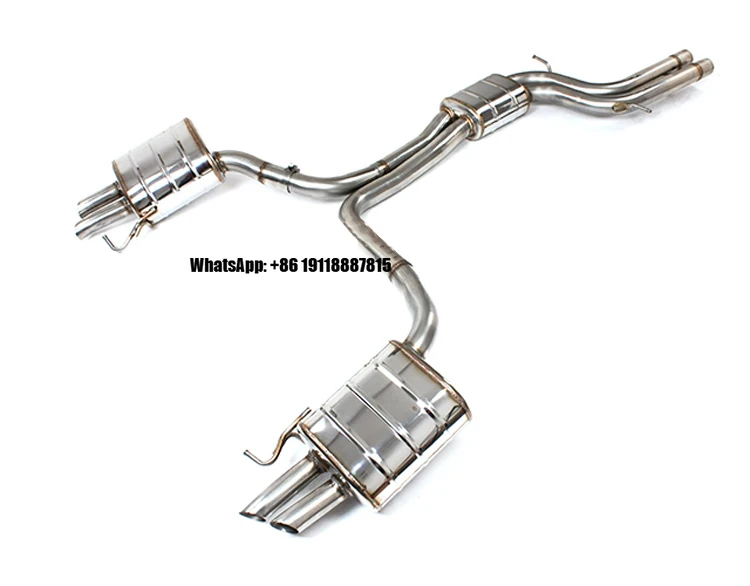 

Гибкая выхлопная труба из нержавеющей стали для Audi, двойной глушитель, насадка на выхлопную трубу