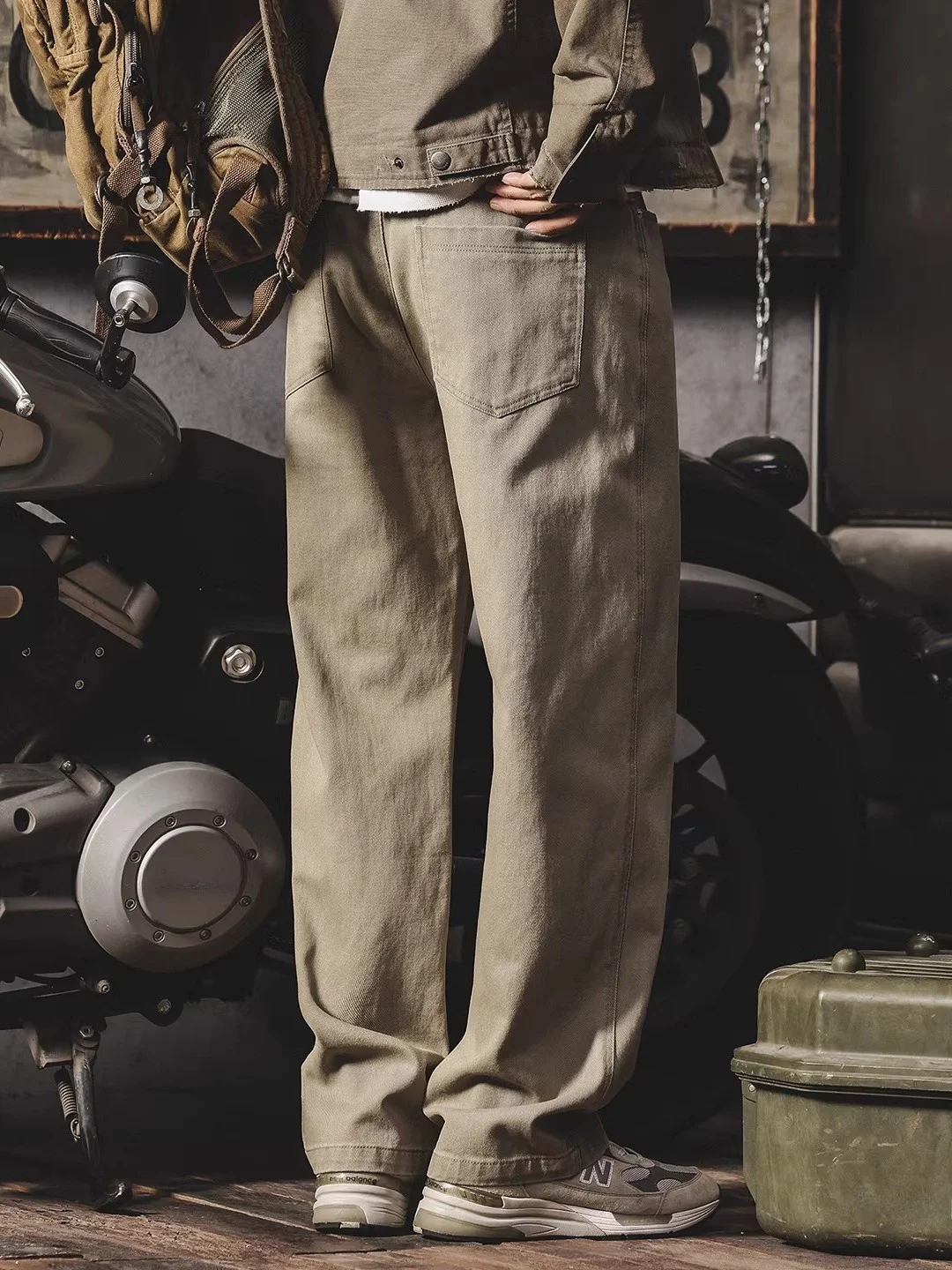 

Loose Fit American Sle Casual Pants Men's Pure Cotton Retro Wide Leg Pants High Street Faion Brand Trousers