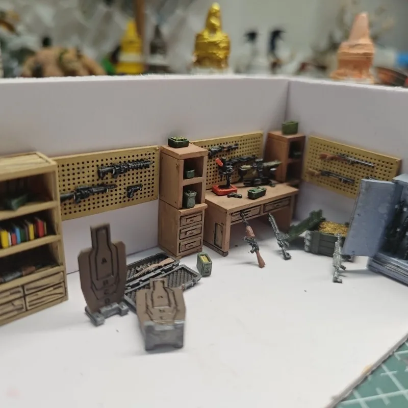 1:64 scale weaponry, miniature scene accessories, hot wheels alloy cars, exquisite handmade diy for influencer creations