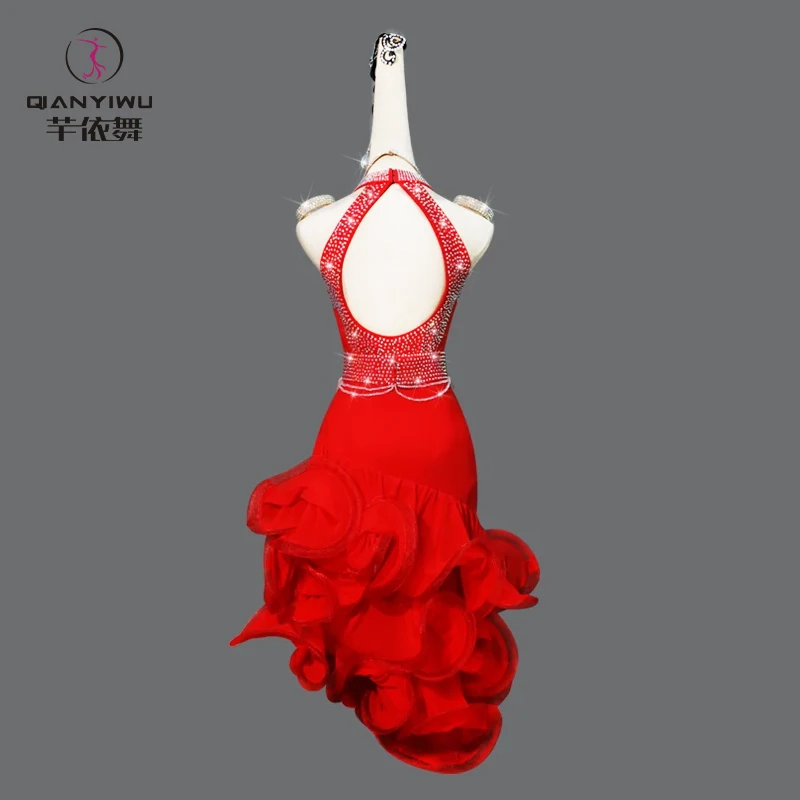 Latin Dance Dress Woman Practice Clothes Dancewear Skirt New Piece Dresses Line Clothing Women Suit Competition Costume Ballroom