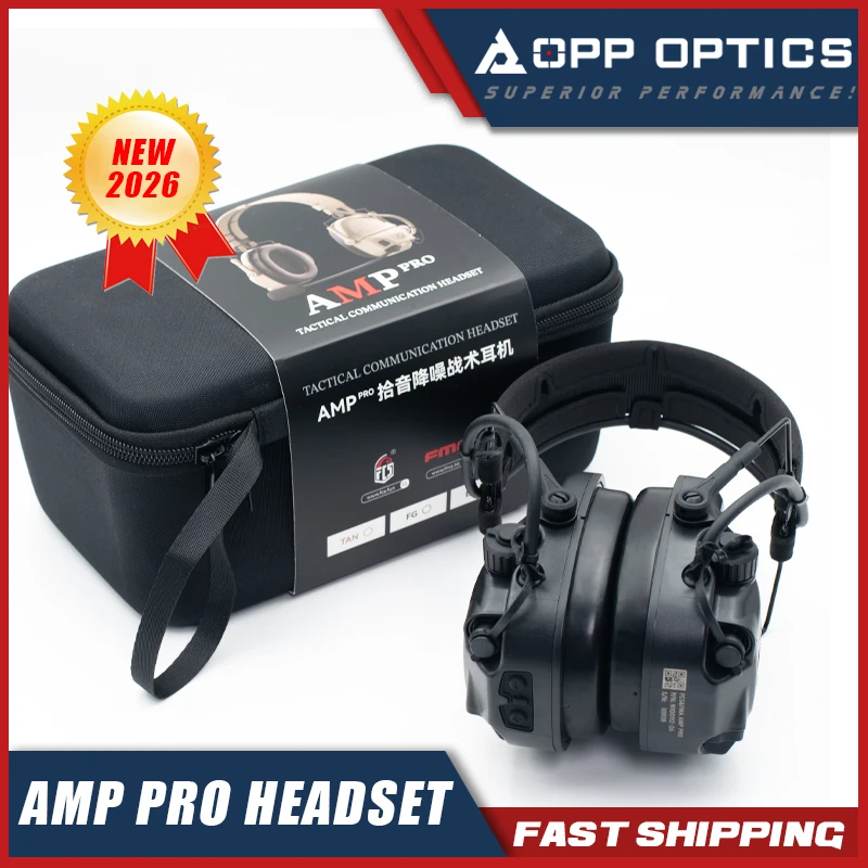 

Тактическая гарнитура FCS-TACTICAL 2026 AMP PRO с цифровой версией, шумоподавлением и защитой слуха для стрельбы