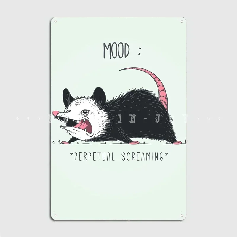 Mood Possum Poster Metallplakette Wanddekoration Retro Wanddekor Blechschild Poster