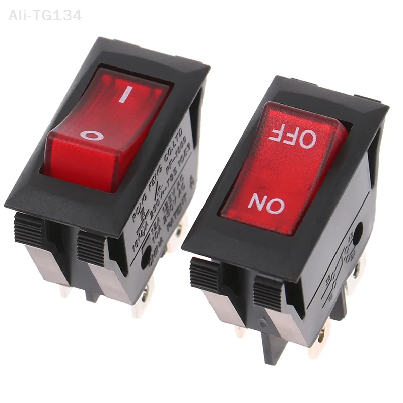 مفتاح الطاقة الروك مع ضوء LED، 4 قابس، RF-1009، تحكم 16A، تشغيل، إيقاف، مفتاح I، O