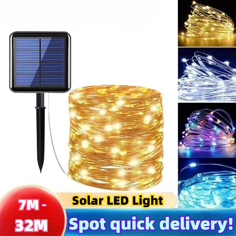 

32M Solar LED Light Outdoor Festoon Lamp Garden Fairy Light String Led Twinkle Waterproof Lamp Christmas Garland Yard Decoration