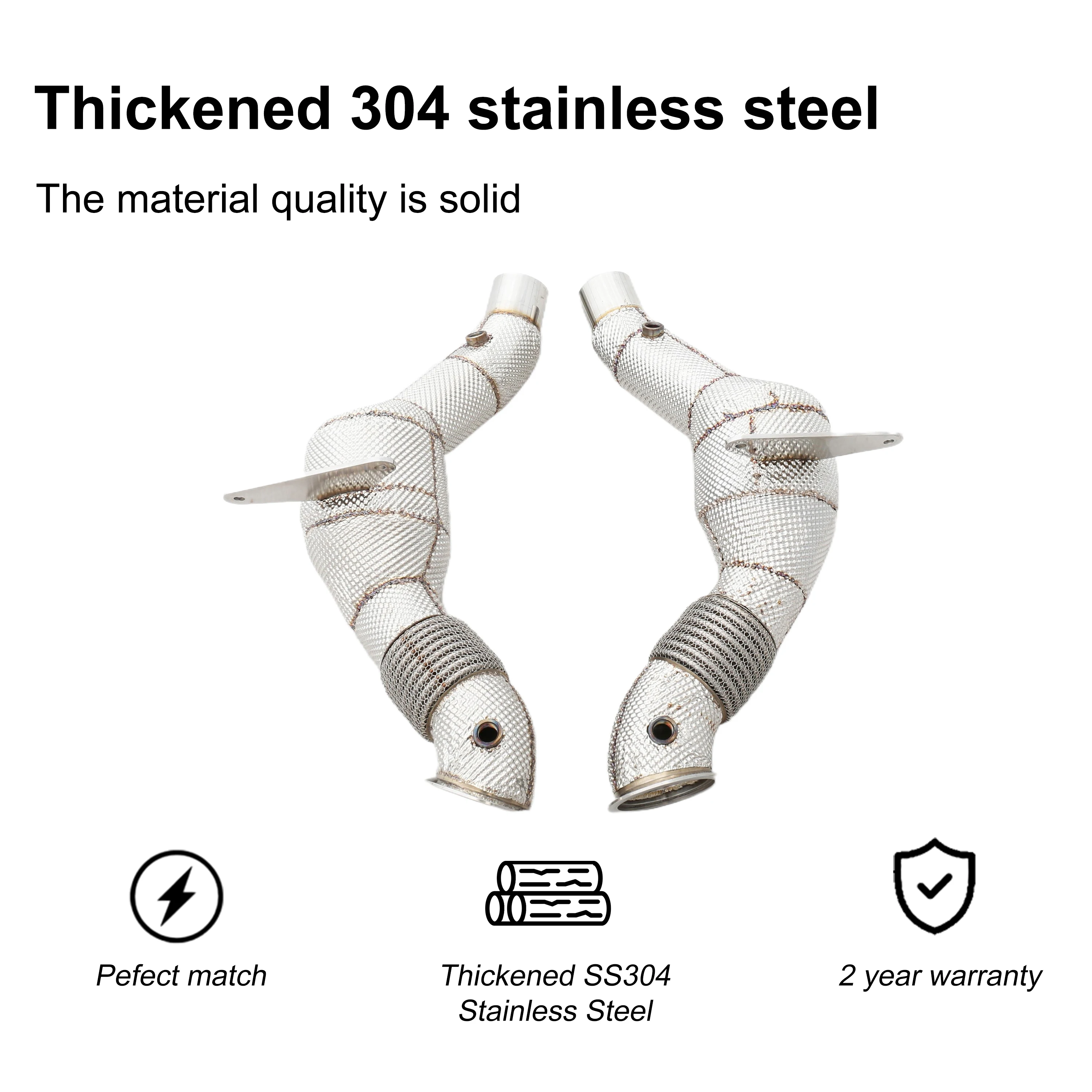 ACE Auspuffsysteme für Ferrari 458 488 3.9T Auspuff-Downpipe mit Hitzeschild Hochwertiges SUS304 Auspuffrohr Auto-Zubehör – Detail 5