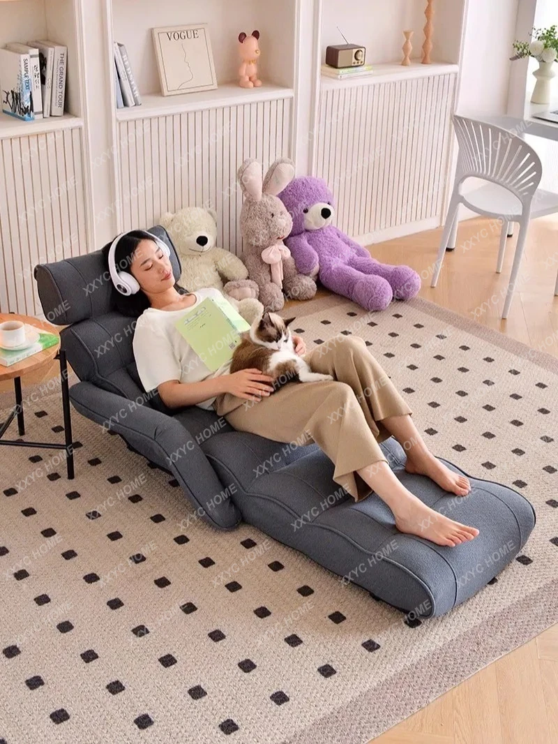 HGSofa single small folding waist support sedentary recliner non-slip and non-collapse living room bedroom bay window chair