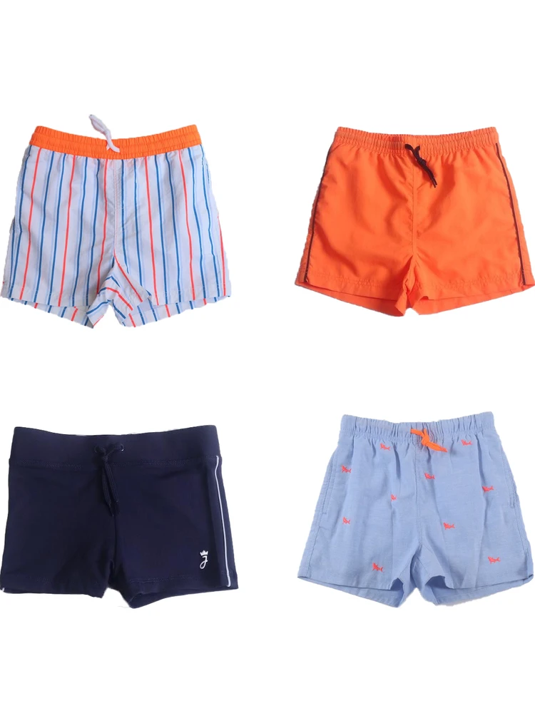 男の子用水着-速乾-ルーズフィット-ビーチパンツ-防水-サマーカジュアル水着-フラットアングル-子供用水着