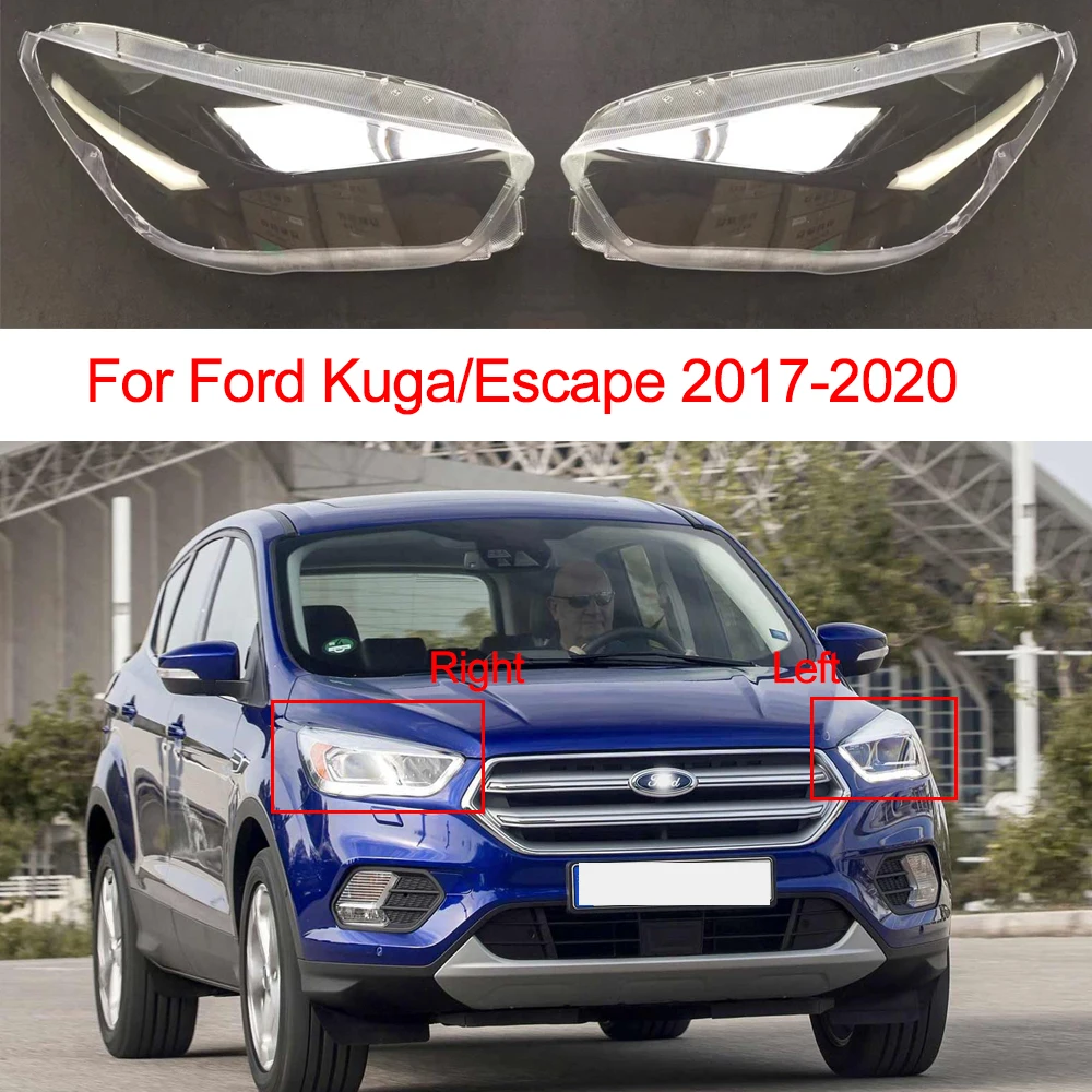 

Car Front Headlight Glass Lampshade For Ford Kuga/Escape 2017 2018 2019 2020 Plexiglass Headlamp Transparent Glass Cover