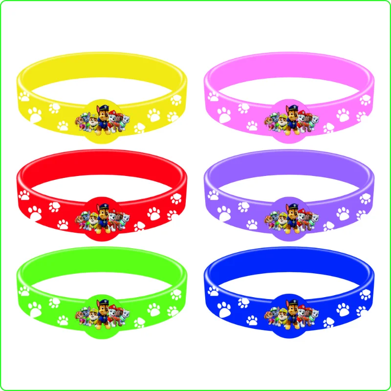 Paw Patrol Personalized Kids Silicone Rubber Wristband New Pendant Party Bracelets Figures Anime Wristband Toys Boys Girls Gifts