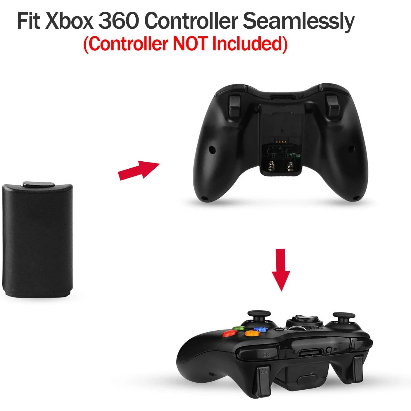 Battery Pack Cover Shell Shield Case Kit for Xbox 360 Wireless Controller High Quality Black Battery Cover Shell