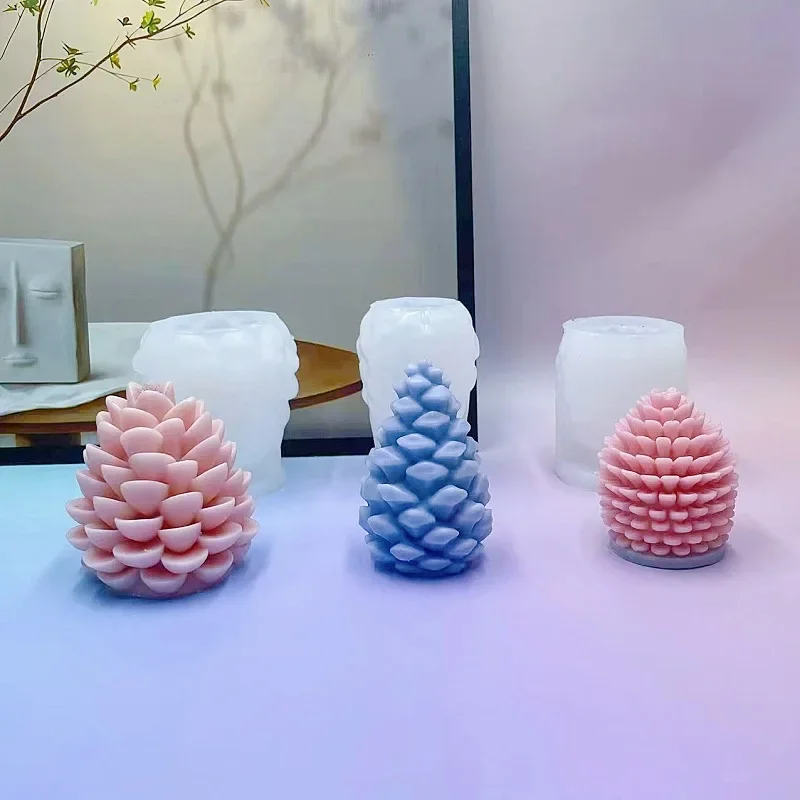 Weihnachten Serie Tannenzapfen Silikon Kerze Form DIY handgemachte Tannenzapfen Kerze Gips Harz Handwerk Seife Form Weihnachtsgeschenk