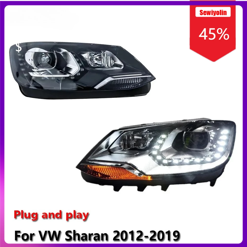 

Sewiyolin Car LED Lamp Headlight Assemblies For Volkswagen Sharan 2012-2019 Fog DRL Brake Turn Signal Lamp Plug And Play
