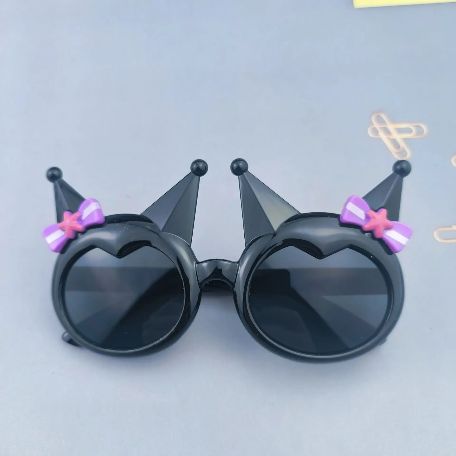 Kawaii Sanrio Kuromi Children Sunglasses Girls Sunnies Cartoon Anime Kuromi Sun Protection Glasses Decorative Holiday Toys