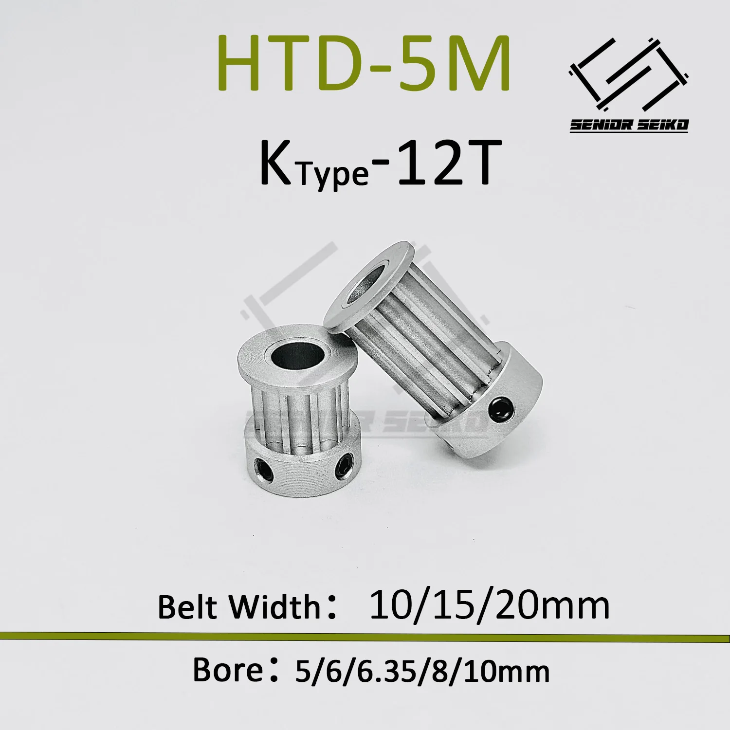 HTD5M Timing Pulley 5M 12teeth Belt Width 10/15/20mm Bore 5/6/6.35/8/10mm 5M 12T Synchronous Wheel 12Teeth Pitch 5mm Belt Pulley