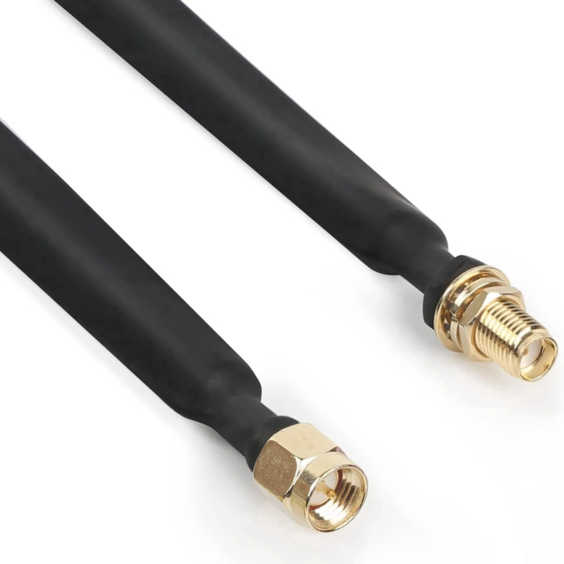 Adaptador de extensão de cabo coaxial plano para Lora WiFi, SMA macho para SMA fêmea, janela e porta, alimentação através, 4 pcs